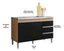 Ver imagem 2 de Gabinete Multiuso Andreia S/tampo 120cm Ajl Moveis