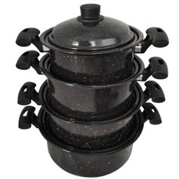 Conjunto de Panelas Caçarola Esmaltada Jogo De Panelas Esmaltadas - 5 Conjunto de Panelas Caçarola Esmaltada Jogo De Panelas Esmaltadas - 5