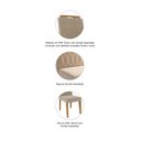 Ver imagem 5 de Conjunto Sala de Jantar Mesa Adele 130x80 cm e 4 Cadeiras Paola Cimol Madeira/Off White/Nature/Nude