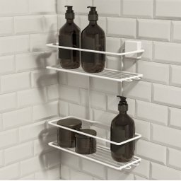 Porta Shampoo Duplo - Linha Premium Decotec Branco - 1