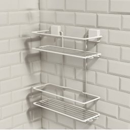 Porta Shampoo Duplo - Linha Premium Decotec Branco - 2