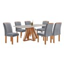 Ver imagem 1 de Mesa Kyra 170CMX90CM 6 Cadeiras Arizona Tampo Smart Plus Vidro Off White
