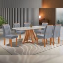 Ver imagem 4 de Mesa Kyra 170CMX90CM 6 Cadeiras Arizona Tampo Smart Plus Vidro Off White