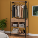 Ver imagem 2 de Guarda Roupa Closet Paris Preto Nature Artfamol Móveis