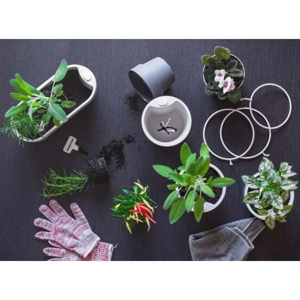 3 Suportes Aço Epóxi Para Vaso Médio De Flor Jardim Parede - 6