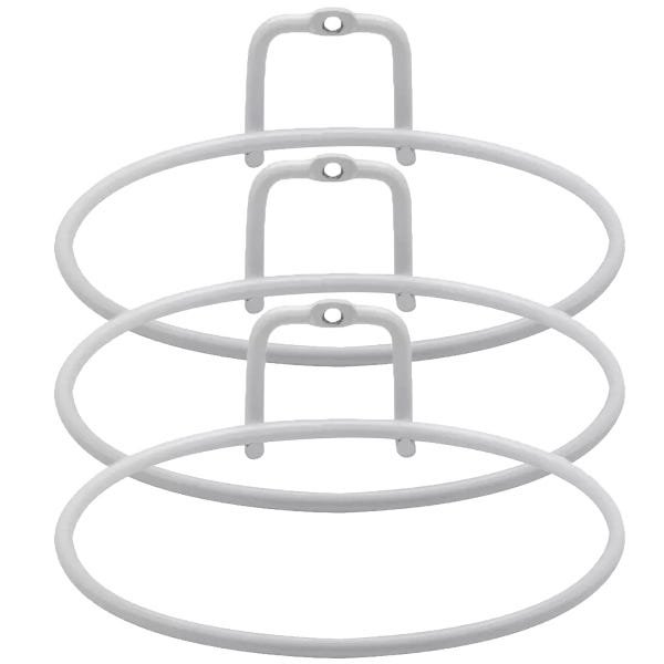 3 Suportes Aço Epóxi Para Vaso Médio De Flor Jardim Parede - 1