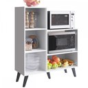 Ver imagem 3 de Armário de Cozinha Melissa 1 Porta Espaço para Forno e Micro-ondas com Fruteira Branco - Panorama Mó