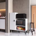 Ver imagem 1 de Armário de Cozinha Melissa 1 Porta Espaço para Forno e Micro-ondas com Fruteira Branco - Panorama Mó