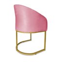 Ver imagem 4 de Poltrona Mia Suede Rosa Base Metálica Dourada - Belliv Decor