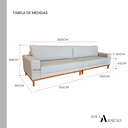 Ver imagem 4 de Sofá Arménia | Base Madeira & Tecido Acquablock Impermeável | Bipartido | 4 Lugares | 300cm | Cinza
