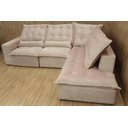 Ver imagem 5 de Sofá Canto Retrátil Reclinável Rosa Claro 508 Barcelona