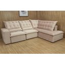 Ver imagem 4 de Sofá Canto Retrátil Reclinável Rosa Claro 508 Barcelona