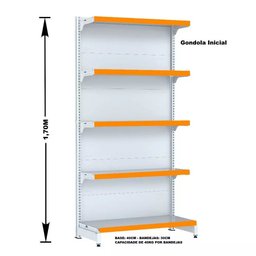 Gondola Parede 170 Fit Ate 4 Metros 1 Canto Branco 25b Pe Laranja - 2