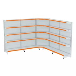 Gondola Parede 170 Fit Ate 4 Metros 1 Canto Branco 25b Pe Laranja - 1