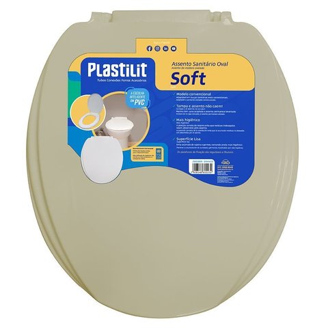 Assento Pvc Oval Soft Areia Plastilit