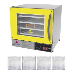 Forno Turbo Prp004 Digital 127V Amarelo + 4 Assadeira Progás