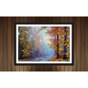 Ver imagem 1 de Quadro Decorativo Paisagem Árvores Abstrato Salas Decorações Recepção Interiores Com Moldura