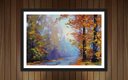 Ver imagem 1 de Quadro Decorativo Paisagem Árvores Abstrato Salas Decorações Recepção Interiores Com Moldura