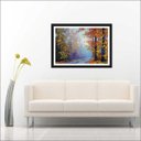 Ver imagem 4 de Quadro Decorativo Paisagem Árvores Abstrato Salas Decorações Recepção Interiores Com Moldura