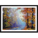 Ver imagem 5 de Quadro Decorativo Paisagem Árvores Abstrato Salas Decorações Recepção Interiores Com Moldura
