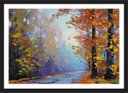 Ver imagem 5 de Quadro Decorativo Paisagem Árvores Abstrato Salas Decorações Recepção Interiores Com Moldura