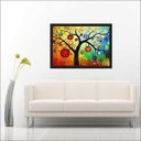 Ver imagem 4 de Quadro Decorativo Árvore Abstrato Linhas Arte Modernas Salas Decorações Recepção Com Moldura