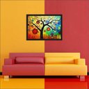 Ver imagem 3 de Quadro Decorativo Árvore Abstrato Linhas Arte Modernas Salas Decorações Recepção Com Moldura
