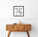Ver imagem 2 de Quadro Quadrado Banheiro Minimalista - 33x33cm:moldura Branca