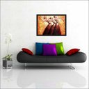Ver imagem 2 de Quadro Decorativo Abstrato Linhas Arte Modernas Salas Decorações Recepção Interiores Com Moldura
