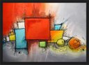 Ver imagem 5 de Quadro Decorativo Abstrato Linhas Arte Modernas Recepção Escritórios Consultórios Salas Com Moldura