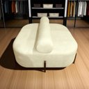 Ver imagem 1 de Poltrona Sofá Ilha Pequeno Lojas Orgânico Dois Lados Bouclé Bege