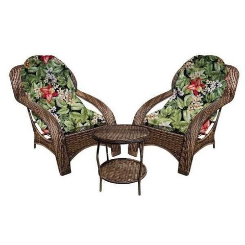 Conjunto de Poltronas Fibra Sintética Lisboa - 2 Poltronas e Mesa de Centro - Tecido Saquarema