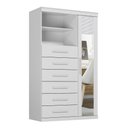Ver imagem 4 de Cômoda Multiuso 1 Porta com Espelho 6 Gavetas Maraba 1.6 Branco Santos Andirá