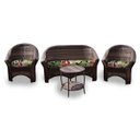 Ver imagem 1 de Conjunto de Sofás Fibra Sintética Berlim - 1 Sofá 2L + 2 Poltronas + 1 Mesa Centro - Tecido