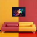 Ver imagem 3 de Quadro Decorativo Abstrato Animais Lobo Salas Decorações Interiores Com Moldura