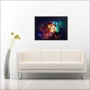 Ver imagem 2 de Quadro Decorativo Abstrato Animais Lobo Salas Decorações Interiores Com Moldura