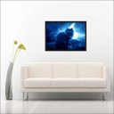 Ver imagem 2 de Quadro Decorativo Abstrato Gato Lua Animais Salas Decorações Recepção Interiores Com Moldura