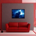 Ver imagem 4 de Quadro Decorativo Abstrato Gato Lua Animais Salas Decorações Recepção Interiores Com Moldura