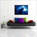 Ver imagem 3 de Quadro Decorativo Abstrato Gato Lua Animais Salas Decorações Recepção Interiores Com Moldura