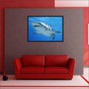 Ver imagem 5 de Quadro Decorativo Animais Tubarão Salas Decorações Interiores Com Moldura