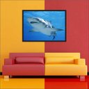 Ver imagem 3 de Quadro Decorativo Animais Tubarão Salas Decorações Interiores Com Moldura
