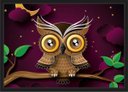 Ver imagem 1 de Quadro Decorativo Abstrato Ave Coruja Salas Decorações Interiores Com Moldura
