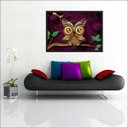 Ver imagem 2 de Quadro Decorativo Abstrato Ave Coruja Salas Decorações Interiores Com Moldura