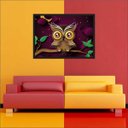 Ver imagem 3 de Quadro Decorativo Abstrato Ave Coruja Salas Decorações Interiores Com Moldura