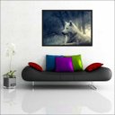 Ver imagem 1 de Quadro Decorativo Animais Lobo Branco Salas Decorações Interiores Com Moldura