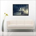 Ver imagem 3 de Quadro Decorativo Animais Lobo Branco Salas Decorações Interiores Com Moldura