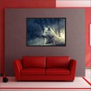 Ver imagem 2 de Quadro Decorativo Animais Lobo Branco Salas Decorações Interiores Com Moldura