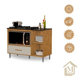 Balcão para Cooktop Cordoba Cor:ipe Off White - Mizza Decor - 6