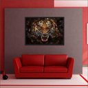 Ver imagem 2 de Quadro Decorativo Tigre Animais Abstrato Salas Decorações Interiores Com Moldura