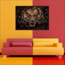 Ver imagem 4 de Quadro Decorativo Tigre Animais Abstrato Salas Decorações Interiores Com Moldura
